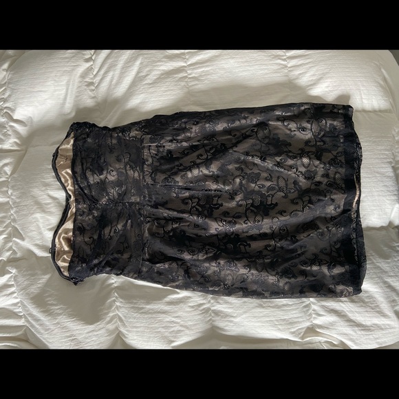 Suzi Shier | Size L Black laced Evening Cocktail Party Prompt Dress - Picture 10 of 15